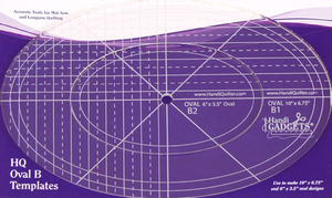 Handi Quilter HG00618 Oval Ruler 1/4" Thick Template B, 6x3.5" and 10x6.75" Ovals for Longarm Free Motion Quilting