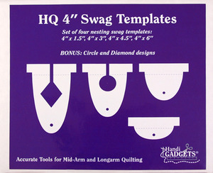 Handi, Quilter, HG00605, Swag, Ruler, Set, 4", Handi Quilter HG00605 Swag Ruler Template Set of 4:, 4inx1.5in, 4inx3in, 4inx4.5in, 4inx6in