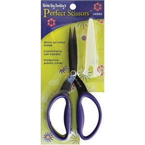 59227: Karen Kay Buckley KKB04/PS75 Perfect  Large 7-1/2" Serrated Scissors Shears Trimmers, Purple Handles