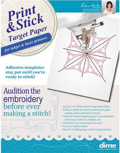 Dime, PSTP01, Print, Stick, Target, Paper, 20, Sheet, 8.5, 11", Translucent, Dime PSTP01 Print & Stick Target Paper, 20 Sheets 8.5x11", Translucent, Adhesive, Repositional