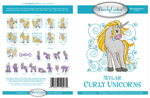 Purely Gates PG5431 Curly Unicorns Mylar Embroidery Designs CD