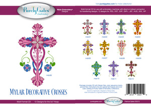 Purely Gates PG5219 Mylar Decorative Crosses Embroidery Designs CD