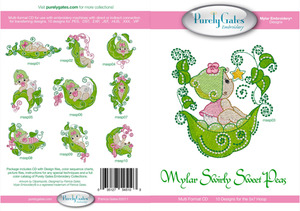 Purely Gates PG5103 Mylar Swirly Sweet Peas Embroidery Designs CD