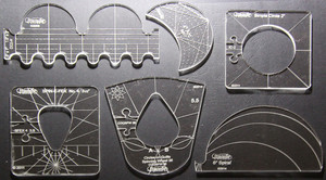 Sew, Steady, Westalee, WT, Sampler, Set, WT-SamplerSet1, WT-WQTSS6, 6 Template, 1/8", Thick, Ruler, Foot, spiral, spin, circle, arc, clam, shell