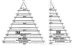 Wrights 7840, Tri-Recs, Triangle Rectangle, Tools, 2 Acrylic Rulers, Instruction Book