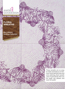 Anita Goodesign 281AGHD Floral Wreaths Mix & Matching Quilting Collection