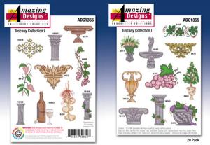 Amazign Designs ADC1355 Tuscany Collection I Embroidery Disk