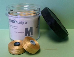 62112: Fil-TEC FT-MGDM- Prewound M Bobbins Magna Glide Quilt, Jar of 10x132Yds Poly 40wt Thread for Longarm