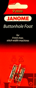 Janome 216-, 202082008, Transparent, Buttonhole Foot, for 9mm ZZ machines