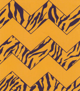 62840: Fabric Finders 15 Yd Bolt 9.33 A Yd #1566 Gold w/Purple & Gold Skin Chevron 100% Pima Cotton Fabric 60 inch