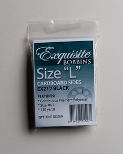 DIME, Exquisite, EX212, Black, Style L, Cardboard Bobbins, 12 per pack