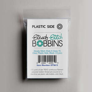 DIME, Exquisite, EX612, Steady Stitch, STS612 Black, Style A, Plastic Bobbins, 12 per pack