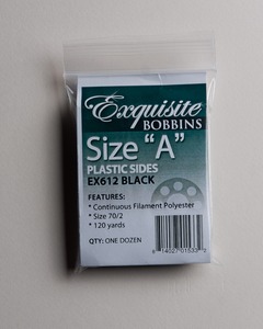 DIME, Exquisite, EX612, Black, Style A, Plastic Bobbins, 12 per pack