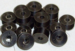 DIME, Exquisite, EX600, Style A, Class 15, Plastic Prewound Bobbins 144, Box Black Thread