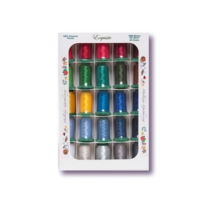 DIME V2041 Holiday Gathering 40wt Poly Embroidery Thread Kit 25x1100Yd, 1 Gold and Silver, Not Metallic
