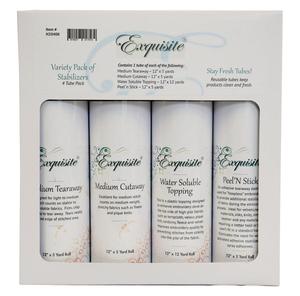 DIME, Exquisite, H2040K, Med Tearaway, Med Cutaway, PeelNStick, Water Soluble Stabilizers Kit, 4 Rolls of 12" x 5 Yards