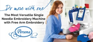 Brother Demo Persona PRS100 8x8" Free Arm Embroidery Machine +6 Tubular Hoops, Monthly Bonus Disney Design at iBroidery.com, 5 Extras