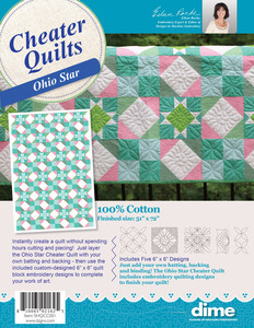 DIME SHQCC001 Ohio Star Cheater Quilt 51x72" Five 6x6 Designs CD, Use 100% Cotton