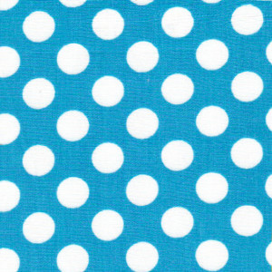 Fabric Finders 1105 White Dot on Turquoise by the yard