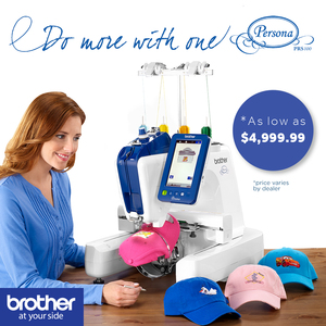 Brother Persona, PRS100, VR100, VR/100 Europe, Babylock Alliance, BNAL, , 8x8" Embroidery Machine, Optional Cap Frame & Driver, Stand, 2500 Designs,