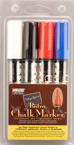 Bistro Chalk Marker Set Black Red Blue White