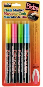 4 Bistro Chalk Fine Point Markers Fl PNK BL GR YEL