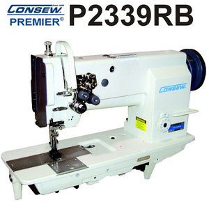4275: Consew Premier P2339RB 1/4" Double Needle Feed Walking Foot Sewing Machine, Stand