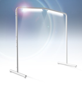 64606: Grace 01-11961 Luminess 5-6' LED Floor Lamp Overhead Light Bar on Casters