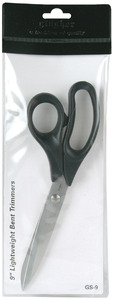 Gingher GS-9 9" Lightweight Bent Trimmer Scissor Shear ITALY, BLK HANDLE-SCISSOR 9" BENT TRIM