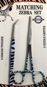 ToolTron TT00858 Zebra Design Tweezers and Scissors Set