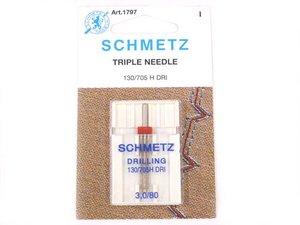 Schmetz 1797 Universal Triple Needle, 130/705H Dri , Size 3.0mm/80 Single Pack