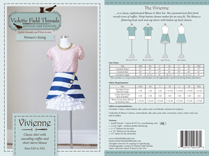 Violette Field Threads VFT027VM Vivienne Women Skirt & Blouse Sewing Patttern Sizes XXS-XXL