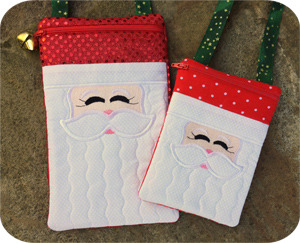 Embroidery, Garden, Santa, Purses, Set, zipper