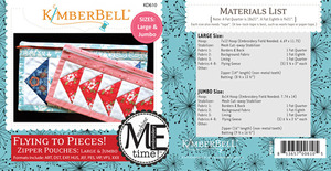 Kimberbell KD610, MeTime CD: Flying to Pieces Zipper Pouch Large and Jumbo Sizes