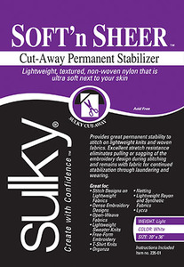 Sulky 235-01 Soft N Sheer 20x36" SNS Cut Away Mesh Stabilizer Backing