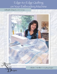 Amelia Scott 10 Designs ASD201 Edge to Edge Quilting on your Embroidery Machine Book, Templates in 3 Sizes