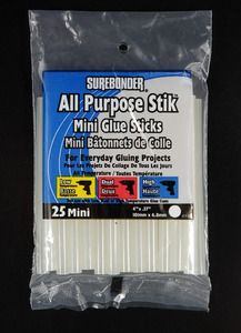 Sure Bonder DT-25 All Purpose, All Temperature Mini Glue Sticks 25ct, 101mmx6.8mm, 4x.27"
