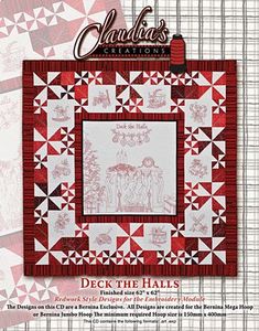 Claudia's, Creations, DH60984, Deck, the, Halls, Embroidery, Design, Pack