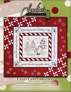 66310: Claudias Creations CC60986 Candy Cane Christmas Embroidery Design CD