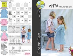 Green Bee GB010 Anya Tunic, Top & Shorts for Girls pattern sz 2-6