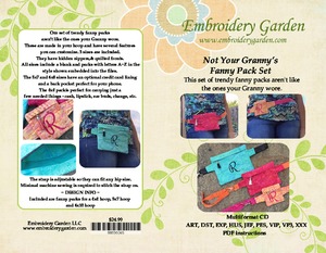 Embroidery Garden Not Your Granny's Fanny Pack Set Embroidery Designs on CD
