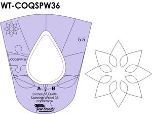 Sew Steady, Westalee, WT-COQSPW36, Circles on Quilts, Spinning Wheels with Shank Options (5.5", 16 Rotations)