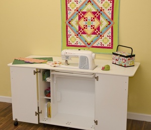 79858: Kangaroo Kabinets K9411 Emu Sewing Machine Cabinet 71x31", Airlift Platform