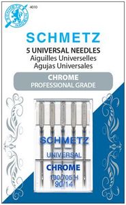 Schmetz, S-4010, Chrome, Universal, 5, pack, 130, 705, H, Size, 90, 14, strong, durable
