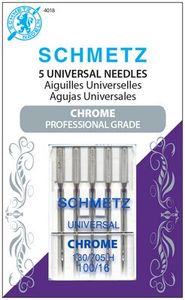 Schmetz, S-4018, Chrome, Universal, 5, pack, 130, 705, H, Size, 100, 16, strong, durable