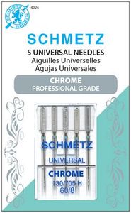 Schmetz, S-4024, Chrome, Universal, 5, pack, 130, 705, H, Size, 60, 8, strong, durable