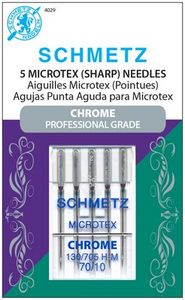 Schmetz S-4029 Chrome Professional Grade Microtex/Sharps 5pk 130/705H-M Size 70/10