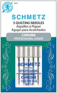 Schmetz, S-4019, Chrome, Professional, Grade, Quilting, 5, pack, 130, 705, H, Q, Size, 90, 14, strong, durable
