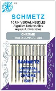 Schmetz S-4130 Chrome Professional Grade Universal 10pk 130/705H Size 100/16