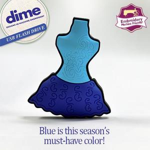 80414: DIME USB0200 USB Stick Flash Drive Key: Dressed to Impress Blue